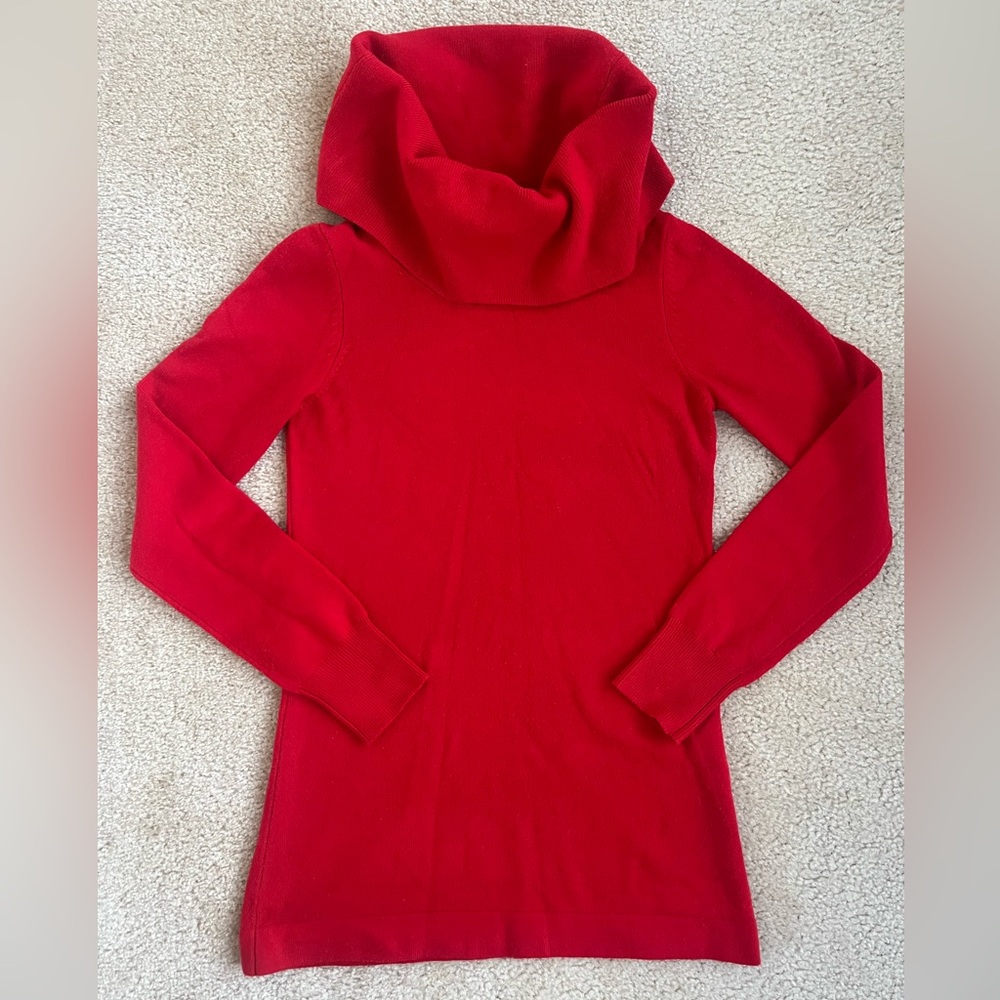 French Connection Tunic Cowl Neck Sweater in Red Women's XS Extra Small